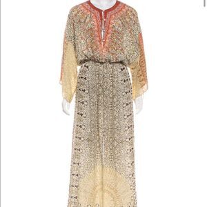 Camilla Maxi Dress Crystals Silk Small